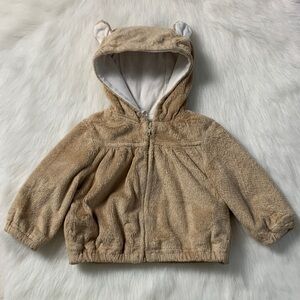 Gymboree Beige Hooded Pea Coat with Bear Ears